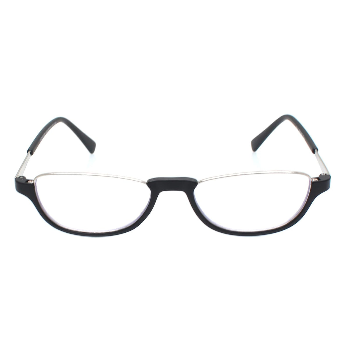 Esperto Saturn Black blue cut reading glasses, front view