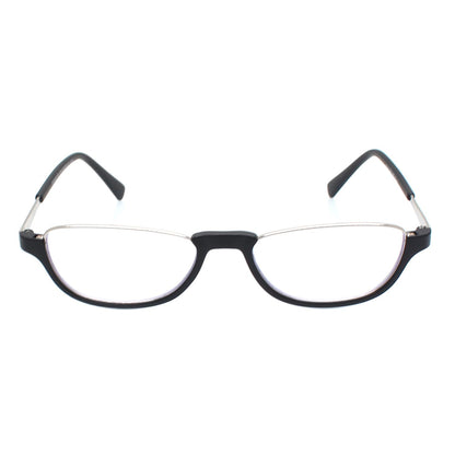 Esperto Saturn Black blue cut reading glasses, front view