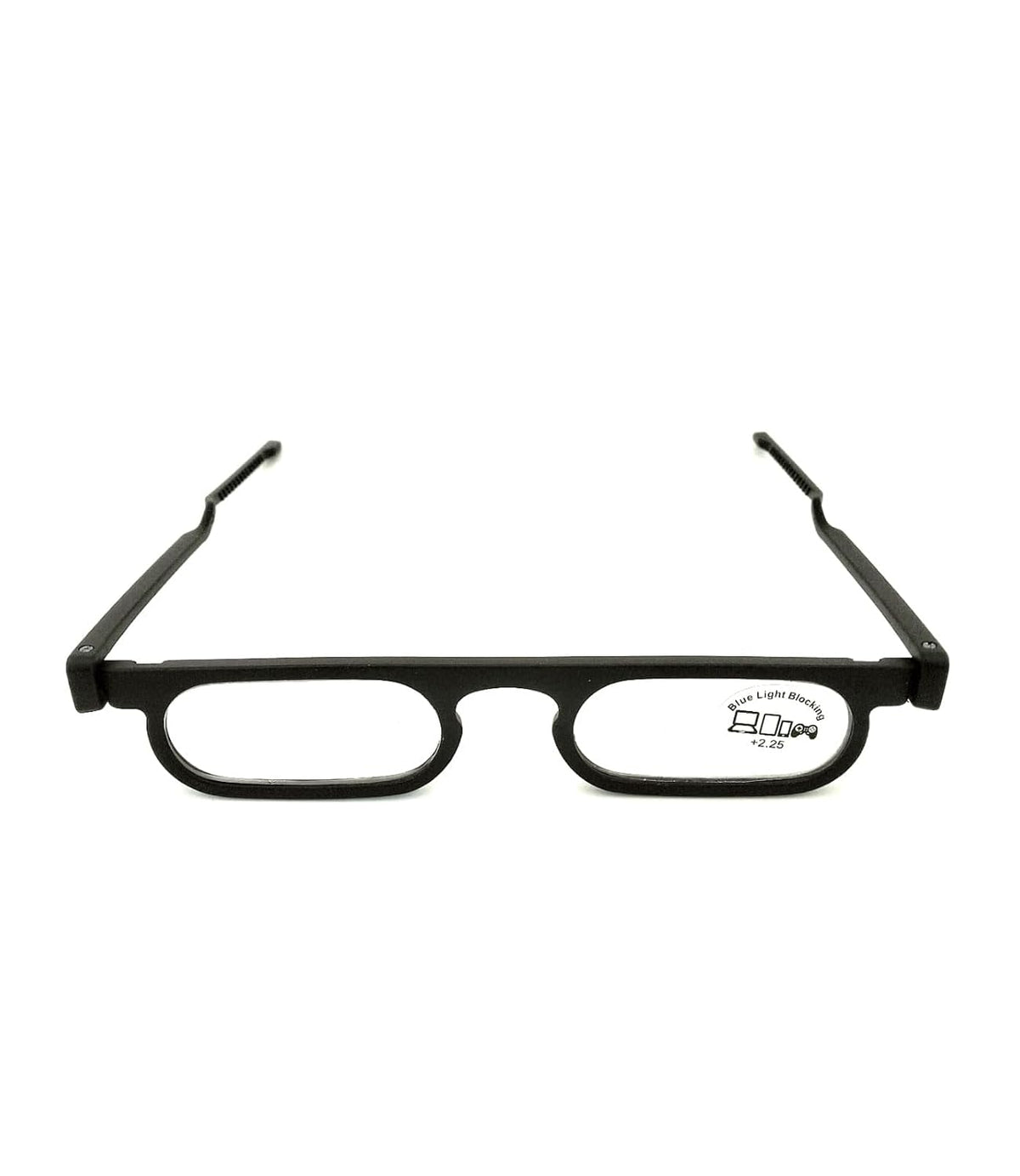 Esperto Move On thin blue cut reading glasses Black, front view