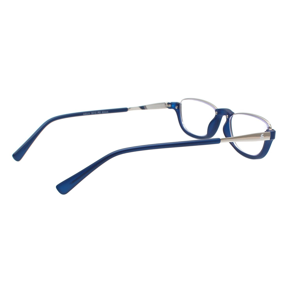 Esperto Saturn Blue blue cut reading glasses, side view