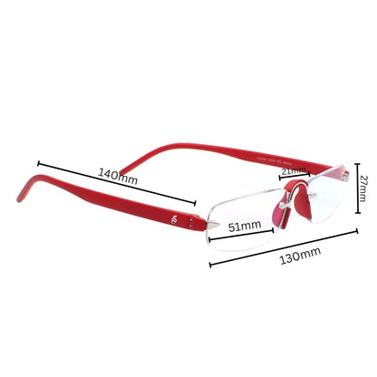 Esperto Jupiter Red rimless blue cut reading glasses, view 4