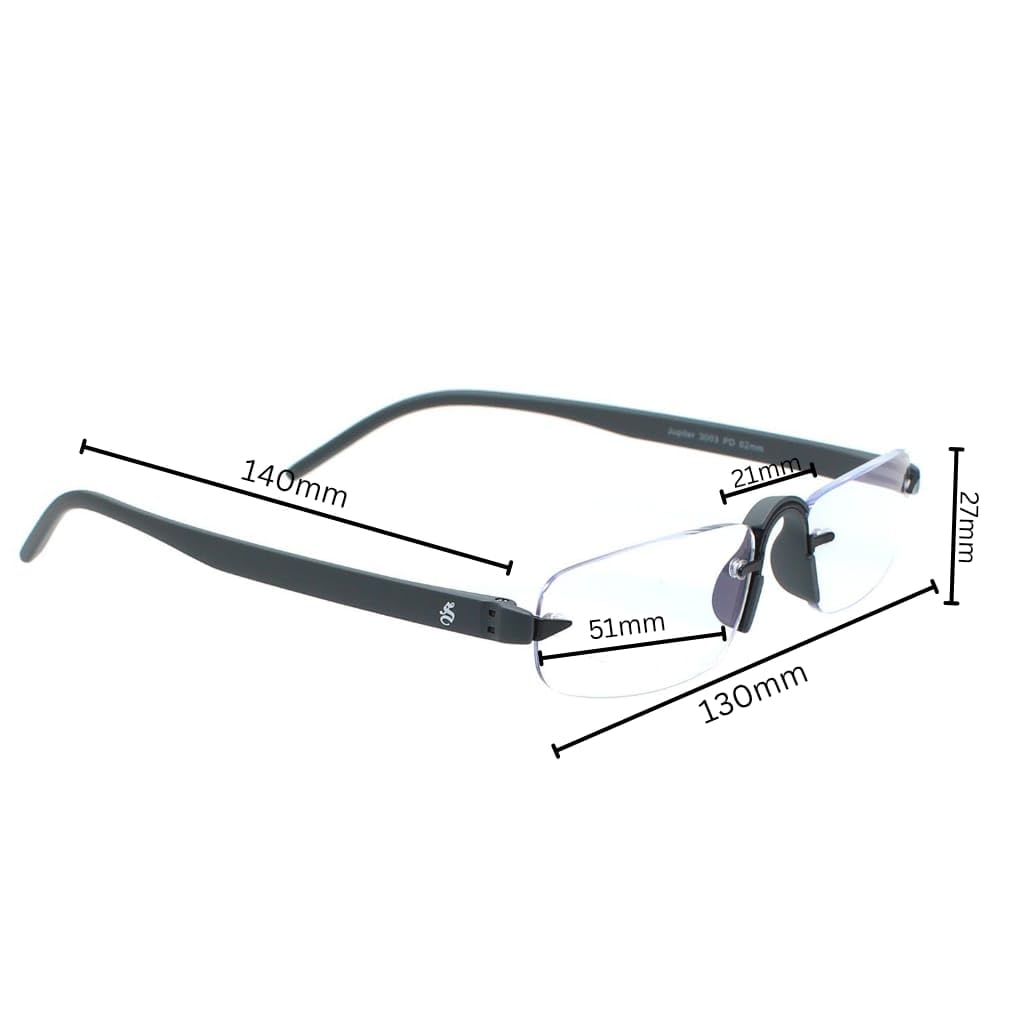 Esperto Jupiter Gray rimless blue cut reading glasses, view 4