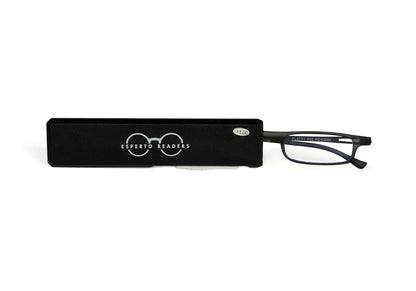 Esperto Flatty Gray reading glasses with case