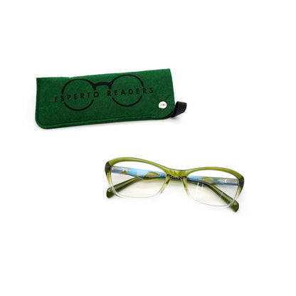 Esperto Birdie Olive Green reading glasses, view 2