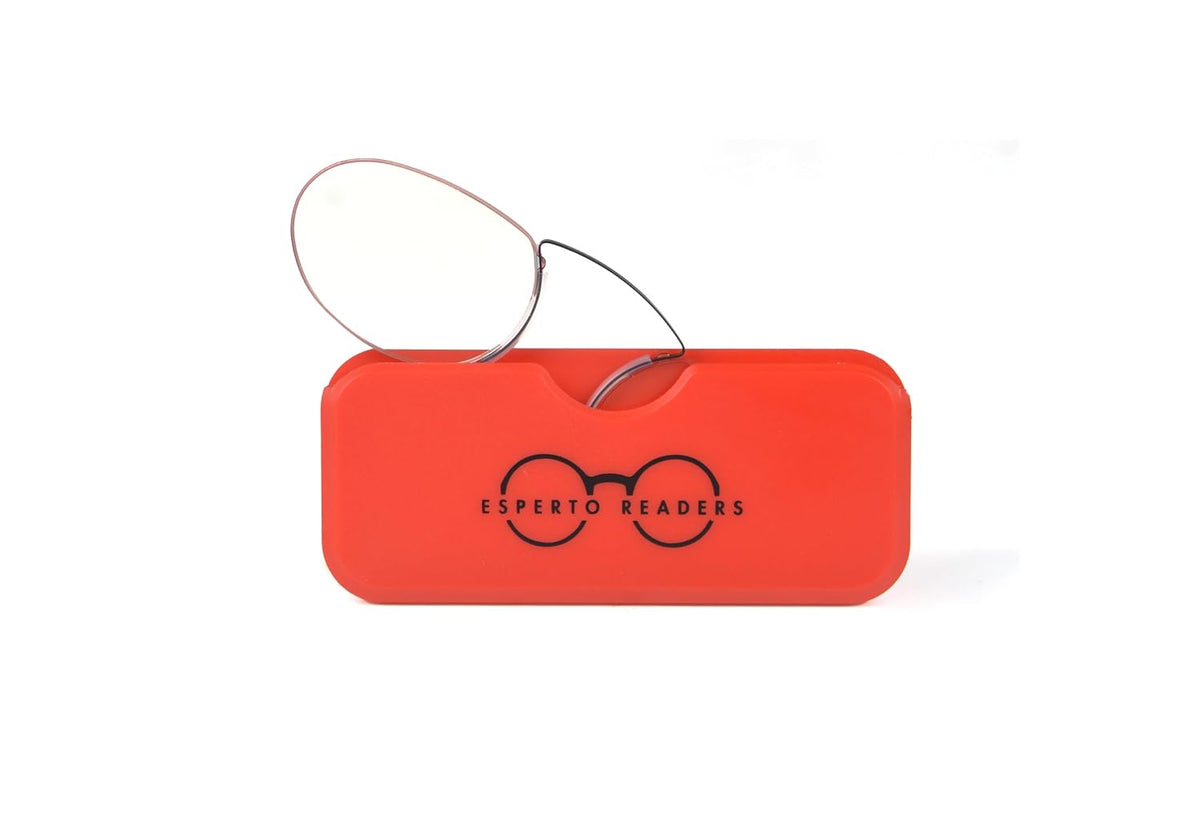 Esperto Nosey Black reading glasses with case