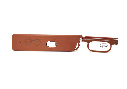 Esperto Move On thin blue cut reading glasses Brown, in case