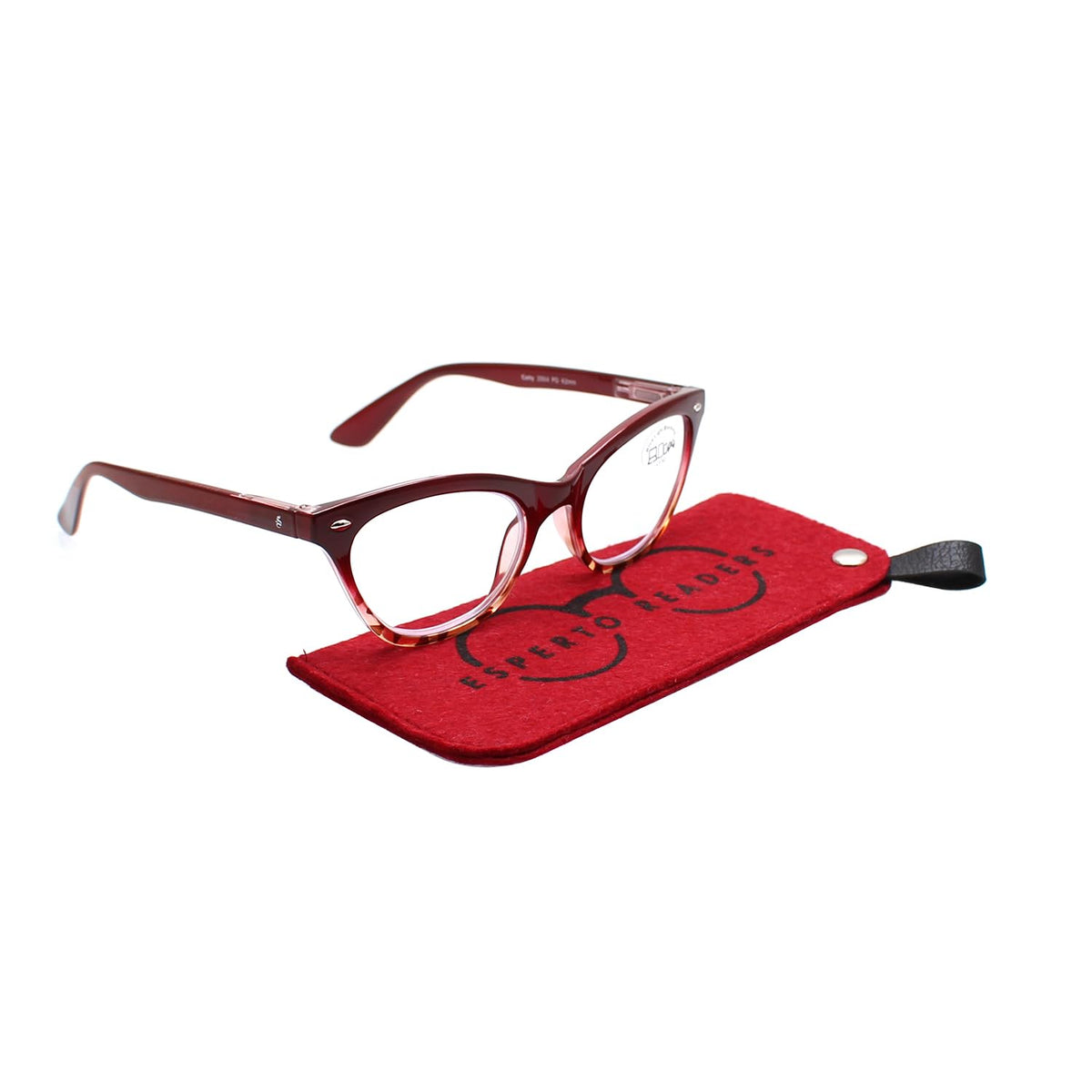Esperto Catty Red reading glasses with case