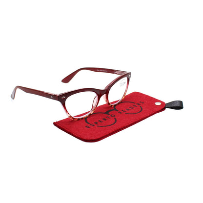 Esperto Catty Red reading glasses with case