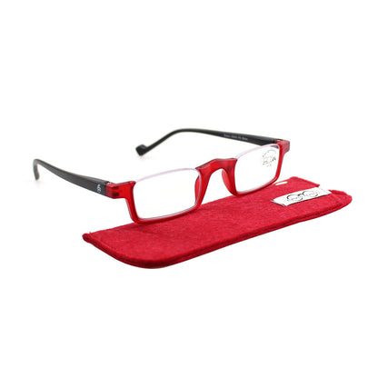 Esperto Roady Red reading glasses with case