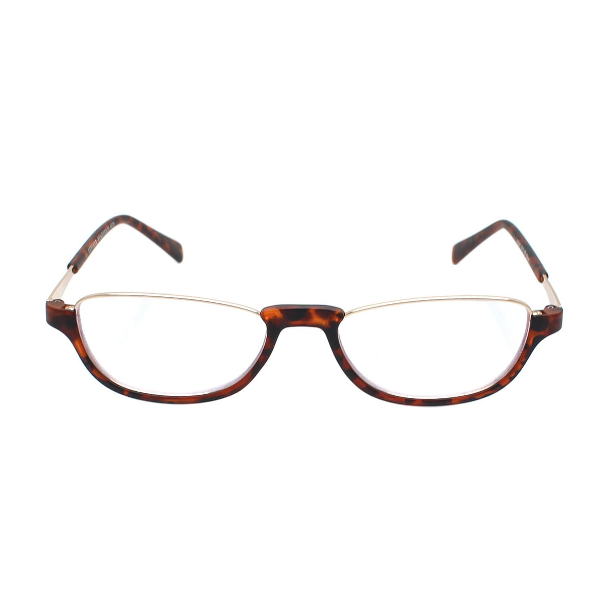 Esperto Saturn Brown blue cut reading glasses, front view