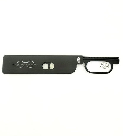 Esperto Move On thin blue cut reading glasses Black, in case