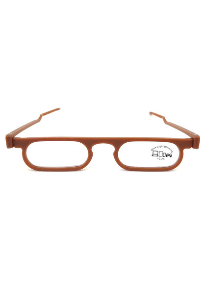Esperto Move On thin blue cut reading glasses Brown, front view