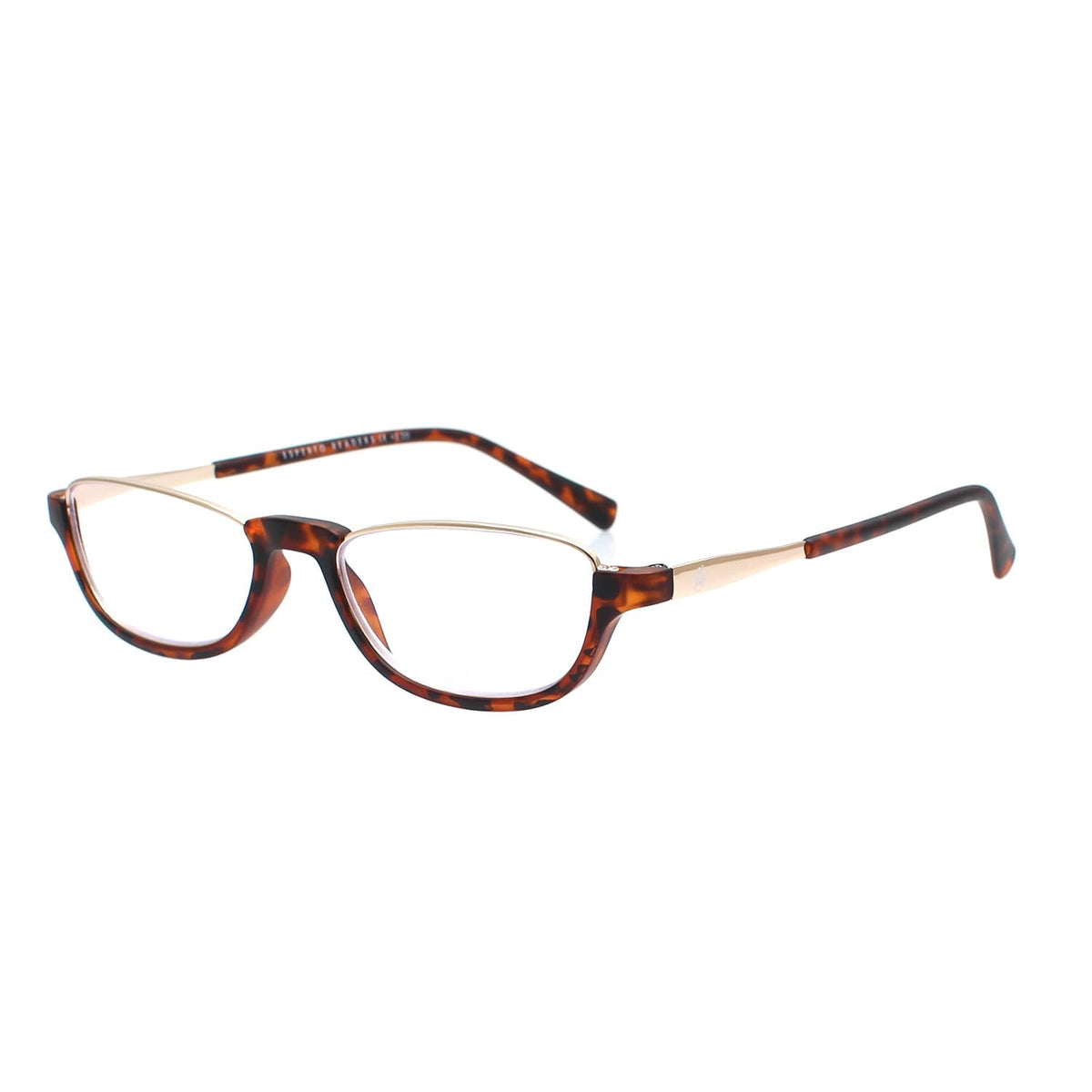 Esperto Saturn Brown blue cut reading glasses, angled view