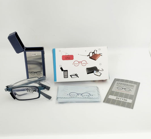 Esperto Lighter Blue reading glasses with case