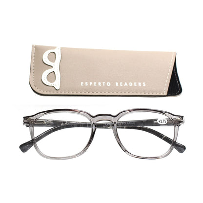 Esperto Rainy Gray reading glasses with case