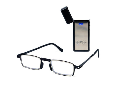 Esperto Lighter Black reading glasses with case