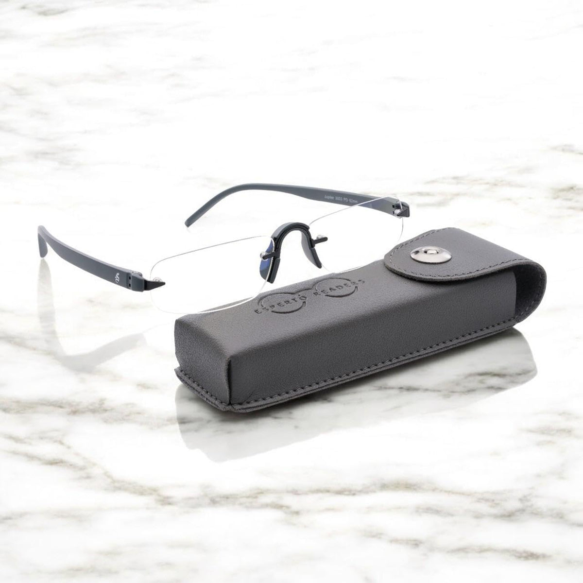 Esperto Jupiter Gray rimless blue cut reading glasses, view 3