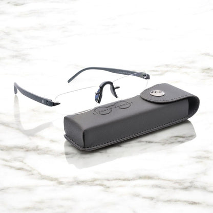 Esperto Jupiter Gray rimless blue cut reading glasses, view 3
