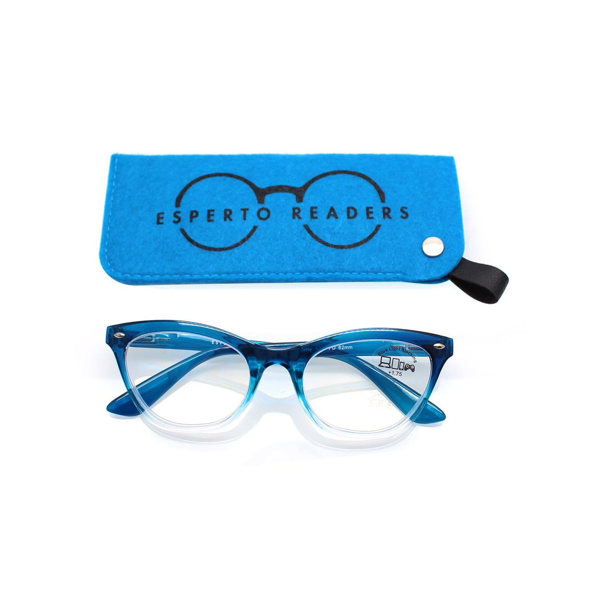 Esperto Catty Blue reading glasses, view 2