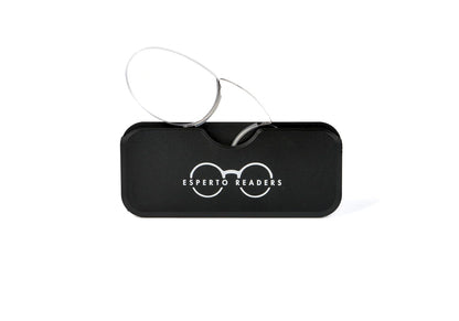 Esperto Nosey Silver reading glasses with case