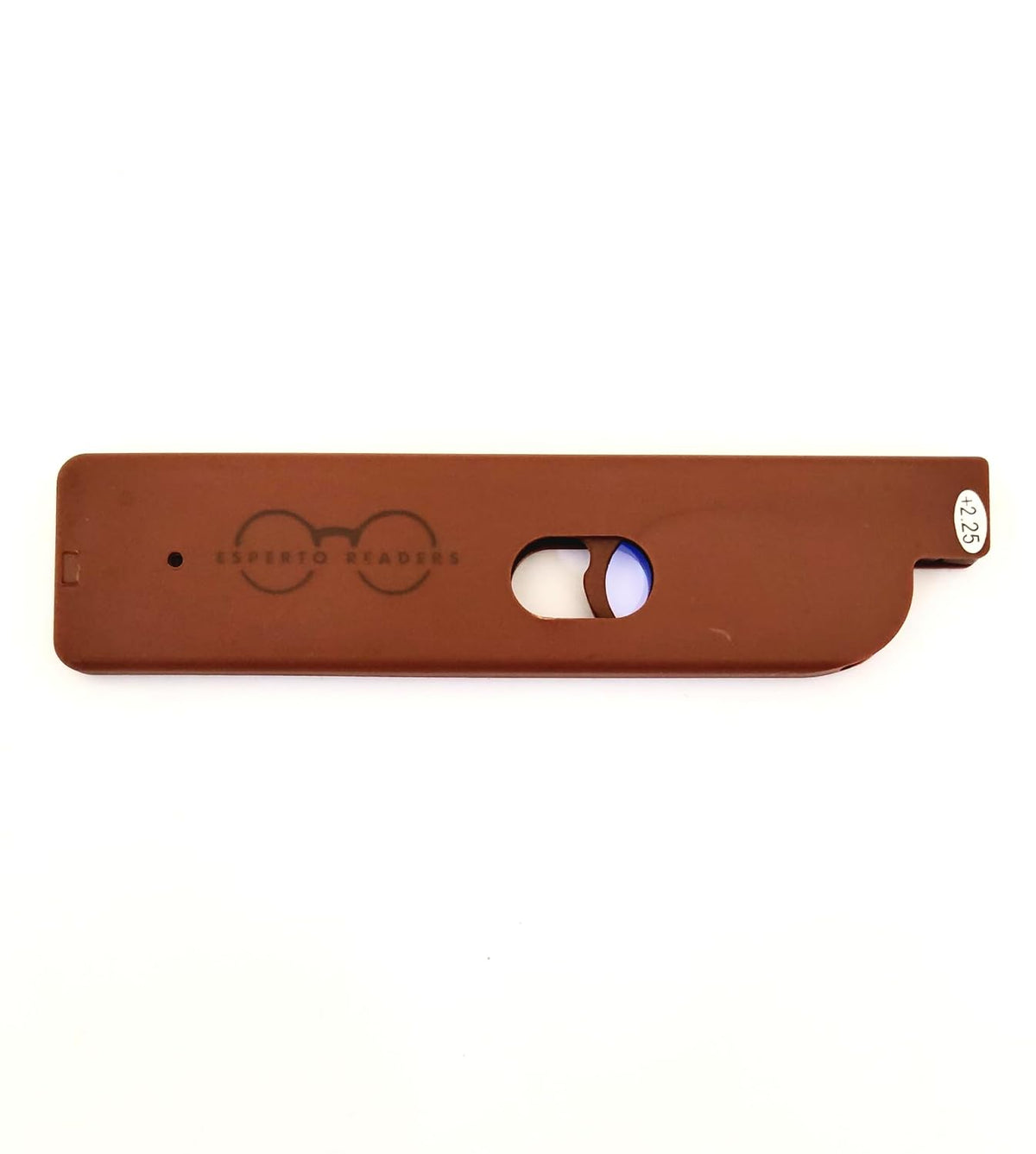 Esperto Move On thin blue cut reading glasses Brown, case