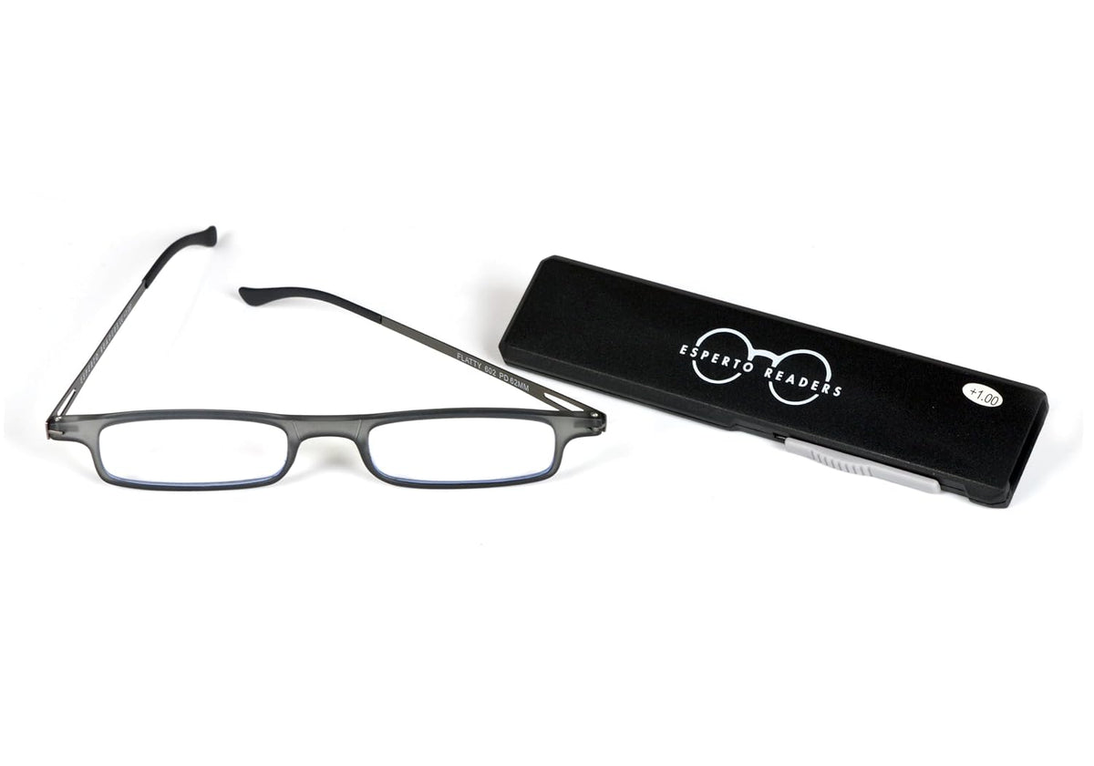 Esperto Flatty Gray reading glasses, view 2