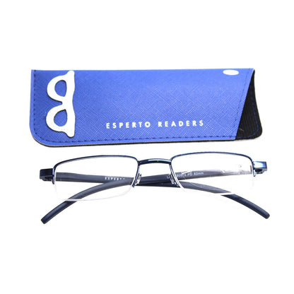 Esperto Lake Blue reading glasses with case