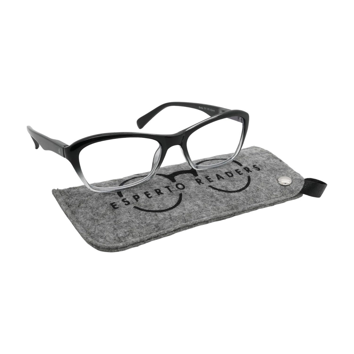 Esperto Birdie Black reading glasses with case