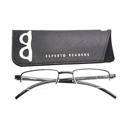 Esperto Lake Full Black reading glasses with case
