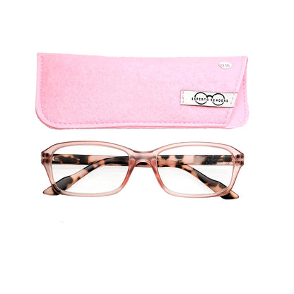 Esperto Martina Pink reading glasses with case