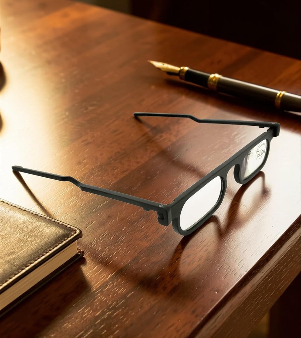 Esperto Move On thin blue cut reading glasses Black, case