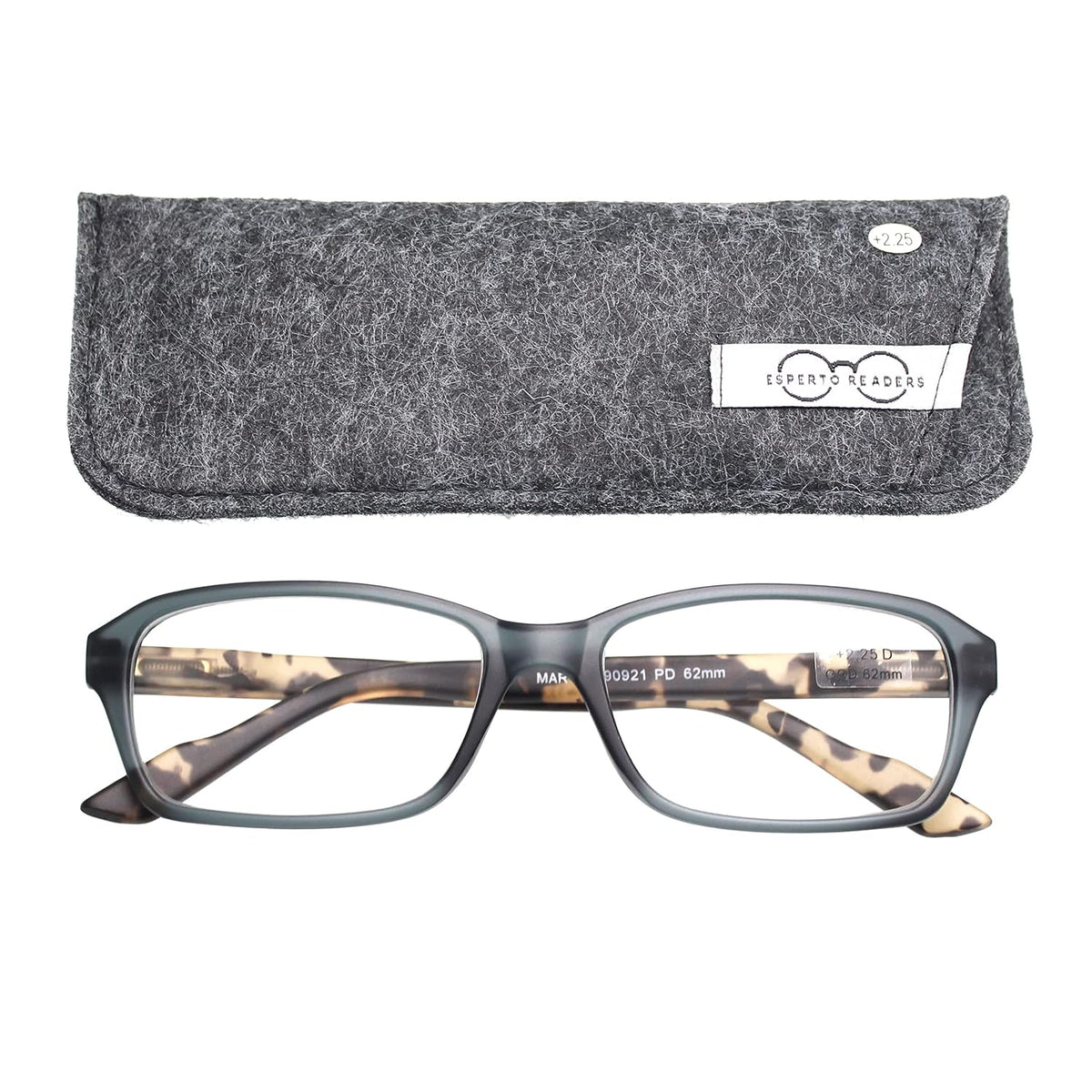 Esperto Martina Black reading glasses with case